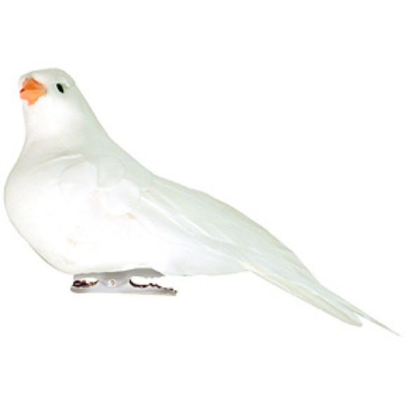 NWT Bronners White Dove 2" x 3" Clip-on Ornament-bird-Love-Decor-Wedding-Holiday - Picture 1 of 1